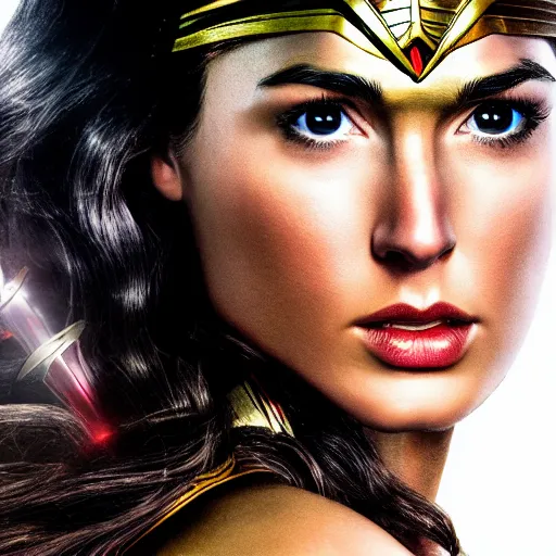 Prompt: face protrait of wonder woman, realistic, ultrahd,