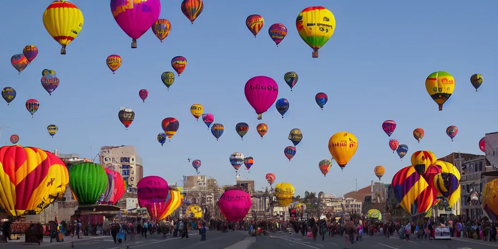 Image similar to an entire city made of baloons