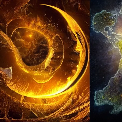 Image similar to The Amber stories take place in two contrasting true worlds, Amber and Chaos, and in shadow worlds (Shadows) that lie between the two. These shadows, including our Earth, are parallel worlds that exist in, and were created from, the tension between opposing magical forces of Amber and Chaos.