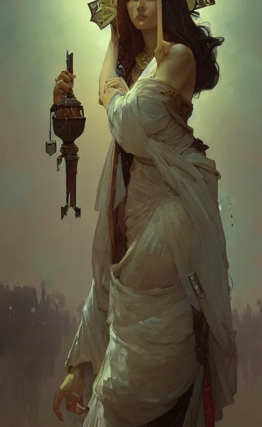 Image similar to the personification of judaism, highly detailed, digital painting, artstation, concept art, sharp focus, illustration, art by greg rutkowski and alphonse mucha