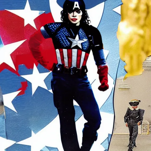 Image similar to michael jackson as captain america