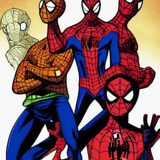 Image similar to spiderman in the style of one piece