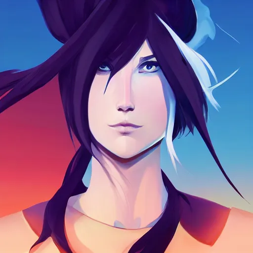 Image similar to face icon stylized minimalist bleach, loftis, cory behance hd by jesper ejsing, by rhads, makoto shinkai and lois van baarle, ilya kuvshinov, rossdraws global illumination