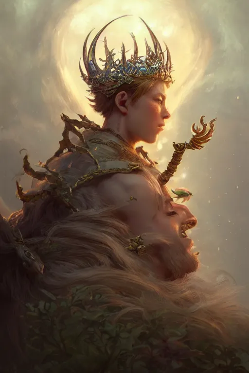 Image similar to fairy king, highly detailed, d & d, fantasy, highly detailed, digital painting, trending on artstation, concept art, sharp focus, illustration, global illumination, ray tracing, realistic shaded, art by artgerm and greg rutkowski and fuji choko and viktoria gavrilenko and hoang lap,