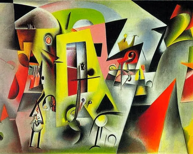 Image similar to a painting by roberto matta