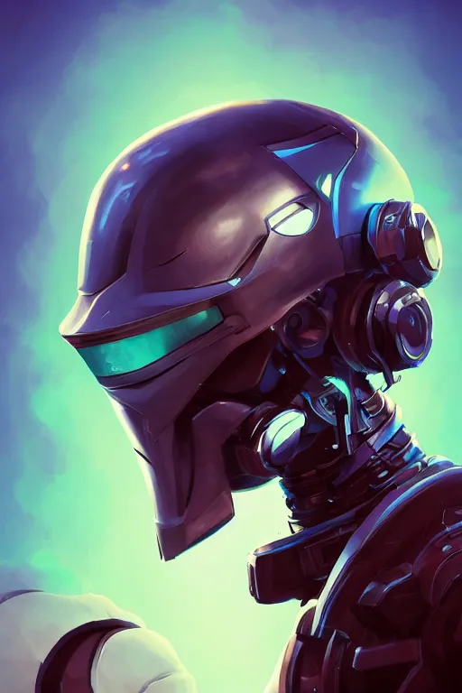 Image similar to epic mask helmet robot ninja portrait stylized as fornite style game design fanart by concept artist gervasio canda, behance hd by jesper ejsing, by rhads, makoto shinkai and lois van baarle, ilya kuvshinov, rossdraws global illumination radiating a glowing aura global illumination ray tracing hdr render in unreal engine 5