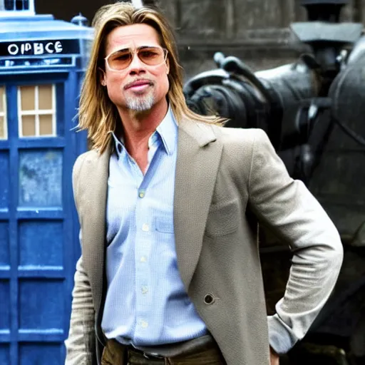 Prompt: brad pitt as dr who