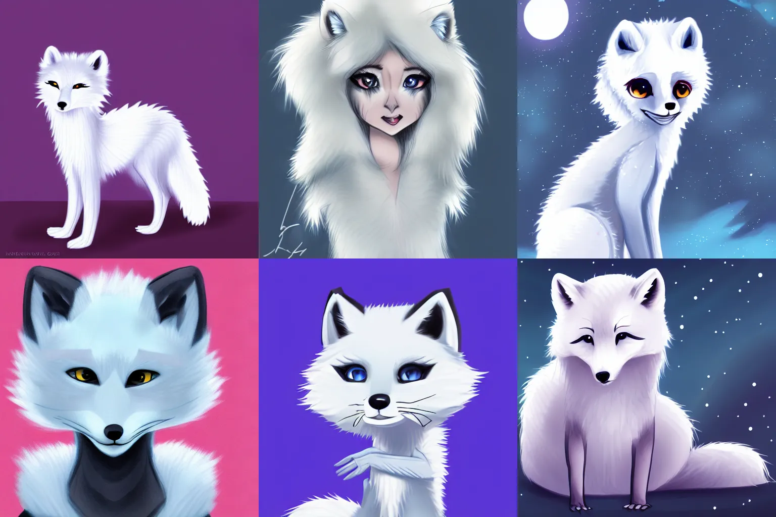 Prompt: beautiful furry arctic fox commission vixen, gorgeous, fluffy chest, cute, adorable, dipstick, furaffinity, pixiv