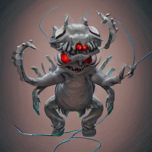 Image similar to ethernet cord monster, digital art, artstation