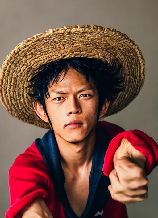 Monkey D Luffy As a Real Person Frontlight FullHD Warm · Creative Fabrica