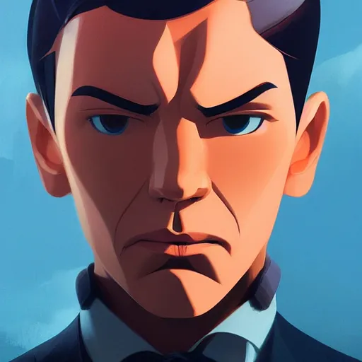 Image similar to face icon stylized minimalist agent 0 0 7, loftis, cory behance hd by jesper ejsing, by rhads, makoto shinkai and lois van baarle, ilya kuvshinov, rossdraws global illumination