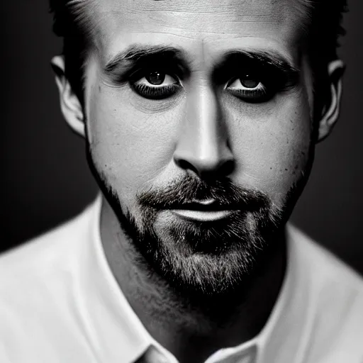 Image similar to closeup portrait of ryan gosling dressed as a goose, feather suit, wings, natural light, sharp, detailed face, magazine, press, photo, steve mccurry, david lazar, canon, nikon, focus