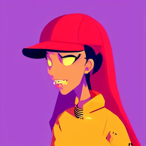 Image similar to 2 d character design, female rapper, vector art, digital art, portrait, 4 k, 8 k, sharp focus, smooth, illustration, concept art, music artist