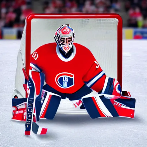 Prompt: high quality portrait flat matte painting of cute Carey Price Goaltender in the style of nendoroid and manga NARUTO, number 31 on jersey, flat anime style, thick painting, medium close-up