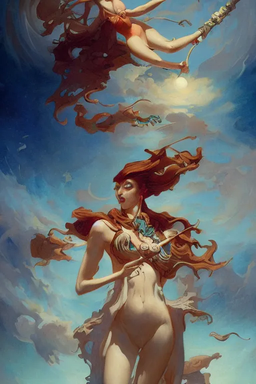 Image similar to a ship by peter mohrbacher in the style of gaston bussiere, art nouveau