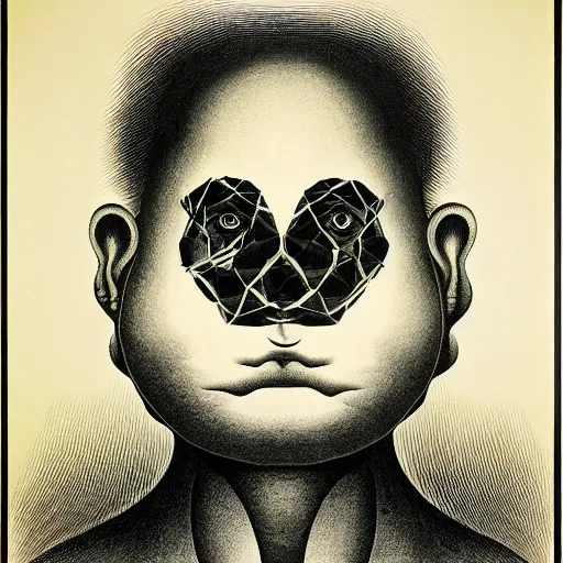 Image similar to lithography on paper secret artefact conceptual figurative post - morden monumental dynamic portrait drawn by goya and escher and hogarth, inspired by magritte, illusion surreal art, highly conceptual figurative art, intricate detailed illustration, controversial poster art, polish poster art, geometrical drawings, no blur