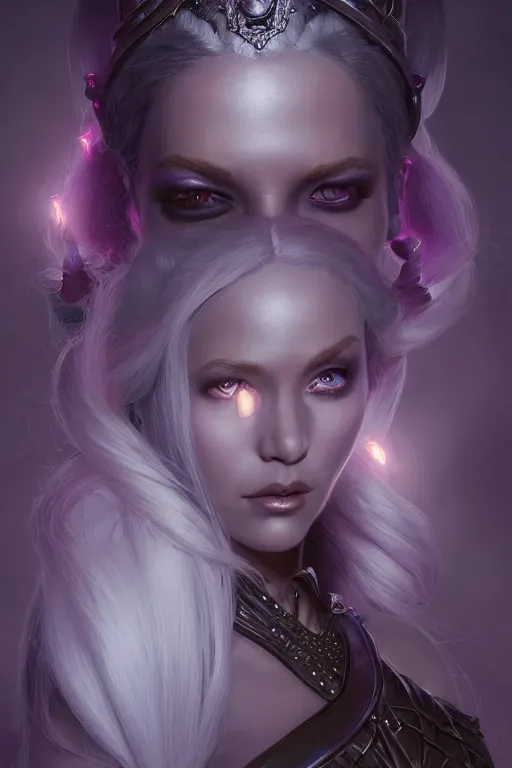 Image similar to drow princess, highly detailed, d & d, fantasy, highly detailed, digital painting, trending on artstation, concept art, sharp focus, illustration, global illumination, ray tracing, realistic shaded, art by artgerm and greg rutkowski and thomas cole and wayne barlowe