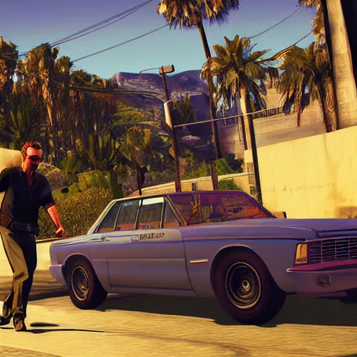 Image similar to gta v covert art by stephen bliss of ryan gosling