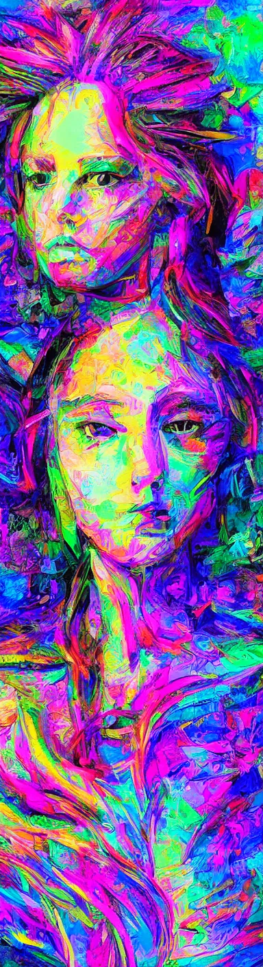 Prompt: A collection of pieces of art made with Artificial Intelligence, art style by Bryen Frost