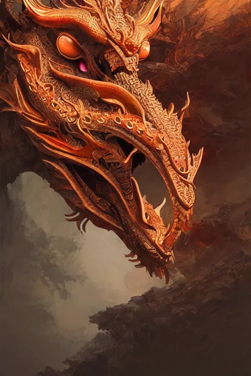 Image similar to chinese dragon god, close - up portrait, powerfull, intricate, elegant, volumetric lighting, scenery, digital painting, highly detailed, artstation, sharp focus, illustration, concept art, ruan jia, steve mccurry