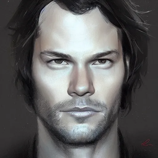 Image similar to “ portrait of jared padalecki by greg rutkowski, young, attractive, highly detailed portrait, scifi, digital painting, artstation, concept art, smooth, sharp foccus ilustration, artstation hq ”