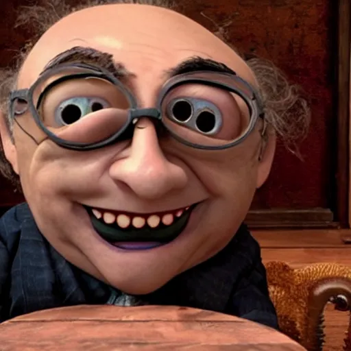 Image similar to A still of Danny Devito in Coraline