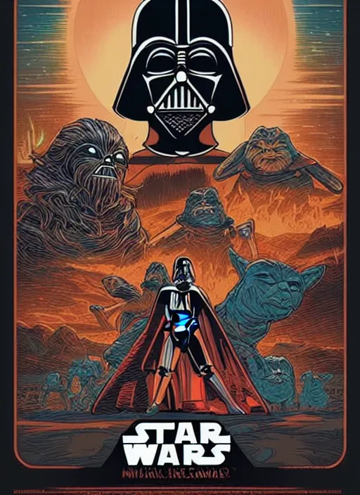 Image similar to promotional poster for the next Star Wars movie, by Dan Mumford