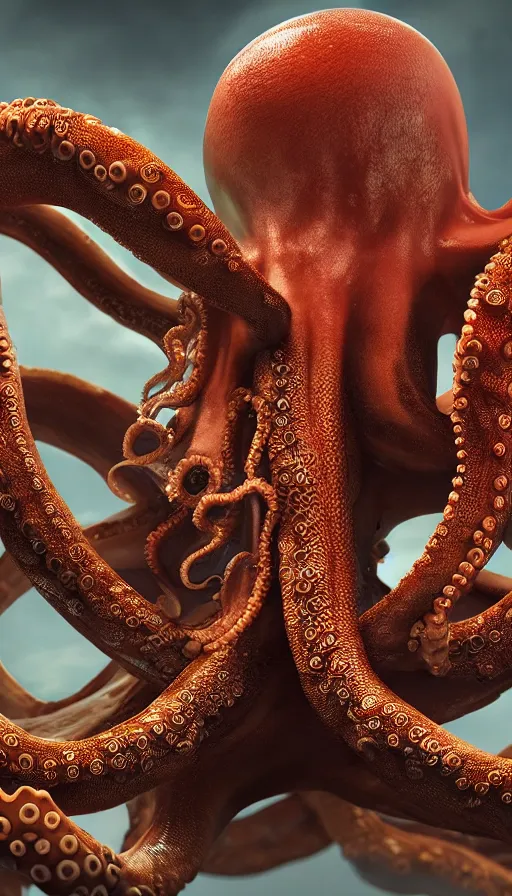 Image similar to A octopus centered-photograph , film still, dynamic action pose, National Geographic, insane detail, intricate, highly detailed, Zeiss Lens, DSLR photography, smooth, sharp focus, Unreal Engine 5, Octane Render, Redshift, 8K