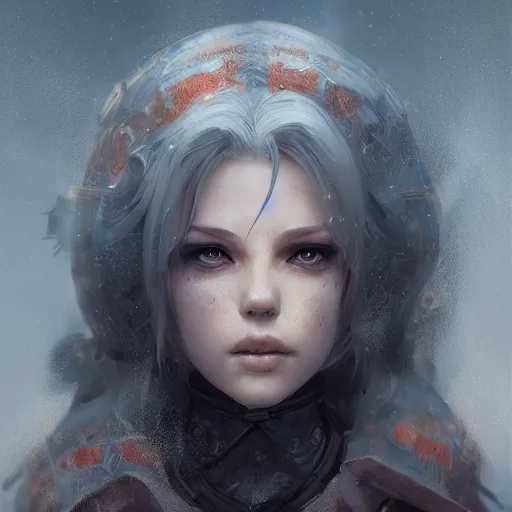 Prompt: kerli koiv, d & d portrait character headshot, sharp, digital matte painting, anime key art by yoshitaka amano, greg rutkowski, wlop, dramatic lighting, trending on artstation