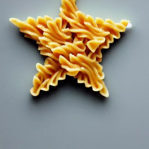 Image similar to star made of pasta floating in space