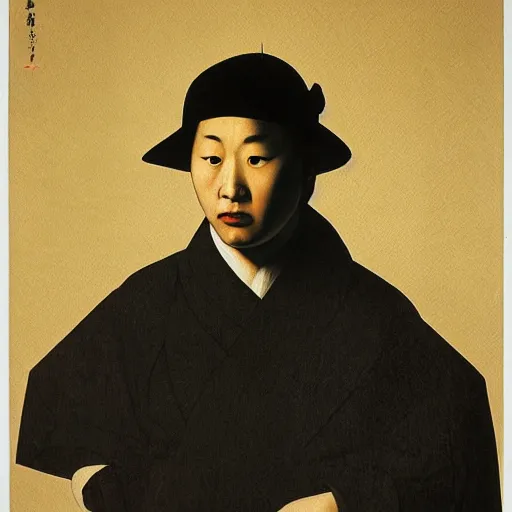 Image similar to tatsuro yamashita, portrait, by caravaggio