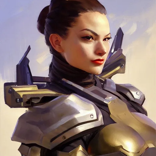 Image similar to greg manchess portrait painting of partially armored female spiderman as overwatch character, medium shot, asymmetrical, profile picture, organic painting, sunny day, matte painting, bold shapes, hard edges, street art, trending on artstation, by huang guangjian, gil elvgren, ruan jia, greg rutkowski, gaston bussiere