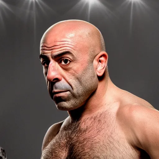 Image similar to joe rogan's face as the sun shining down on little caveman, intricate, elegant, highly detailed, smooth, sharp focus, 4 k, 8 k uhd, realistic, great detail