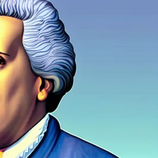 Image similar to Wolfgang Amadeus Mozart on the cover of GTA Vice City