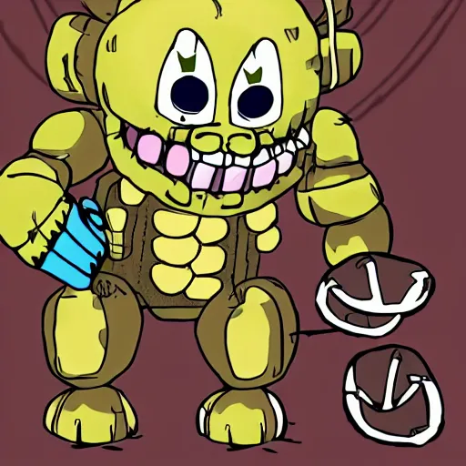 Image similar to springtrap from five nights at freddy ’ s going on a date with sans from undertale