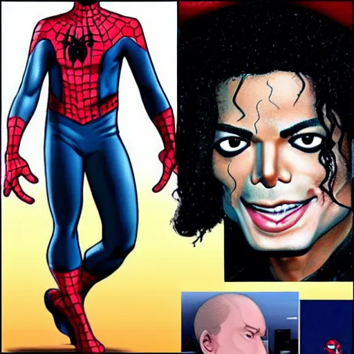 Image similar to michael jackson as spider - man