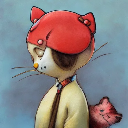 Prompt: Hello Kitty, artwork by Esao Andrews,