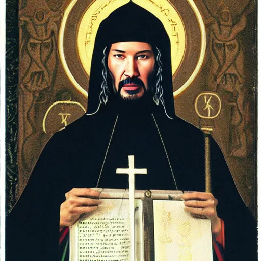 Image similar to keanu reeves as russian Orthodox priest