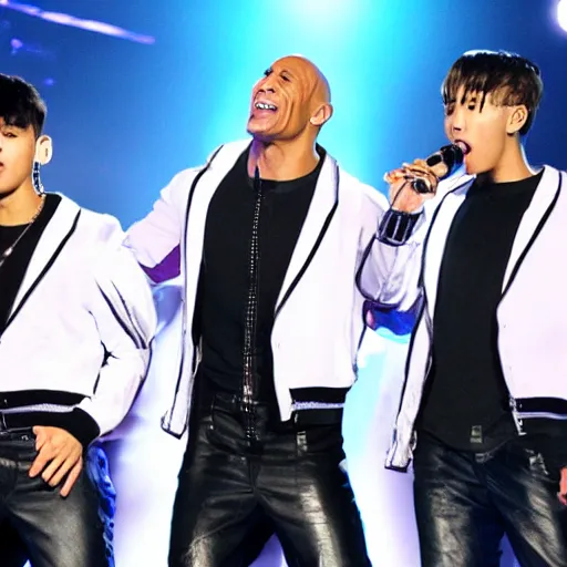 Image similar to the rock singing in a boy band, kpop, jpop, concert