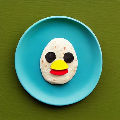 Image similar to an icon of a chicken wrap, in the style of iphone emoji, clay art