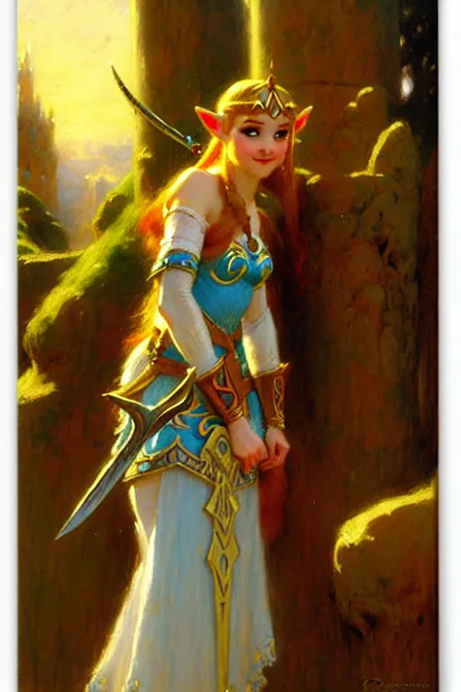 Image similar to princess zelda by gaston bussiere