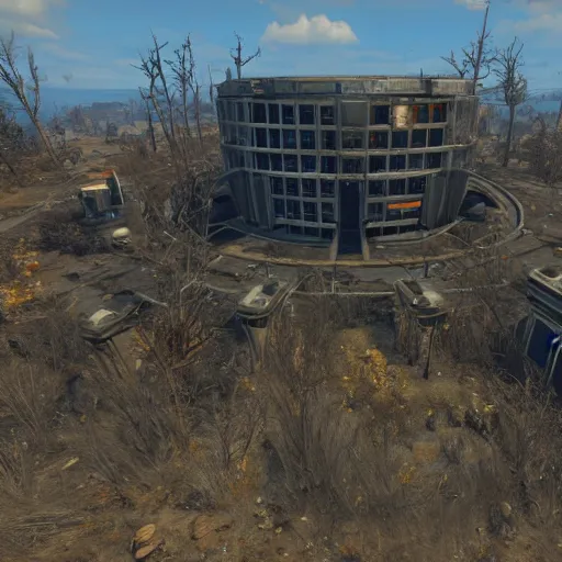 Image similar to fallout 4 big atom research building