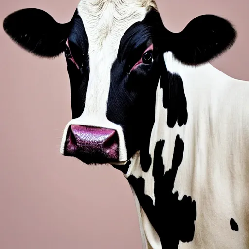 Image similar to a cow, portrait by vogue