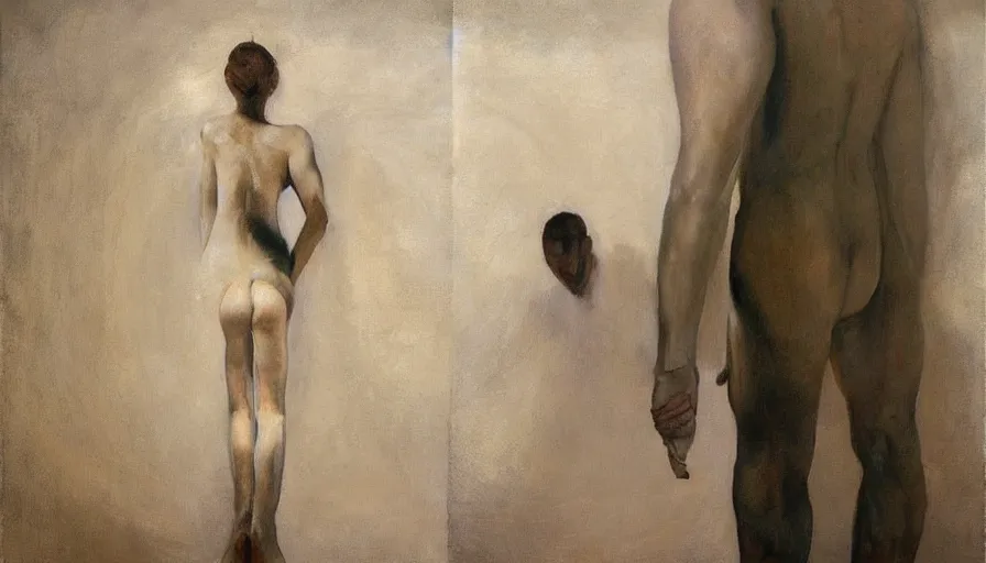 Prompt: painting by borremans, astral portal, detailed, stunning