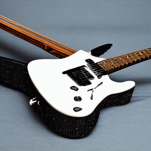 Image similar to an electric guitar made entirely out of diamonds