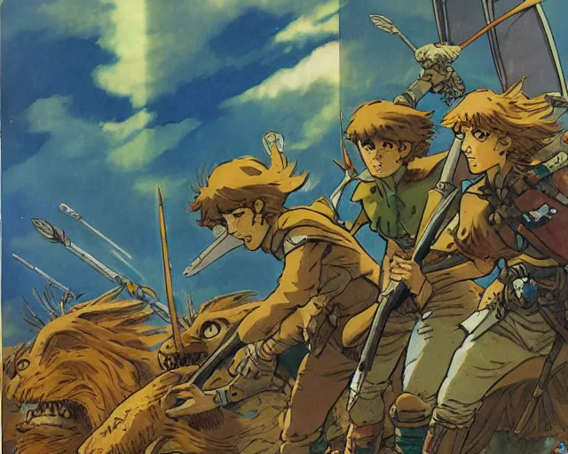 Image similar to the art of nausicaa, warriors of the wind, high resolution