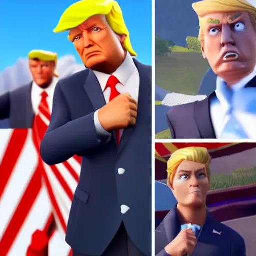 Image similar to donald trump in fortnite