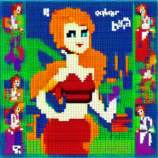 Image similar to Disney's Ariel as an playstation 1 pixel art Game