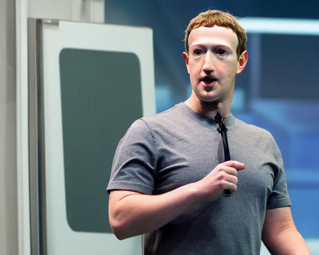 Prompt: mark zuckerberg plays termiantor, scene where his endoskelet gets exposet,