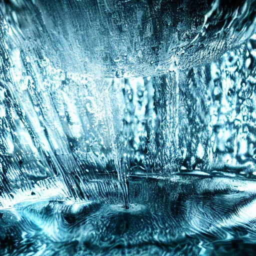 Image similar to water artwork manipulation inside the shape of a triangle under a waterfall, ray tracing, realistic water, focus, long shot, 8 k resolution, cinematic, frostbite 3 render, water art photoshop